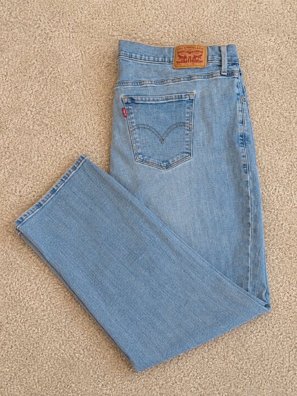 Levi’s 505 Classic Straight Jeans 22W Light Wash Denim Plus Size
